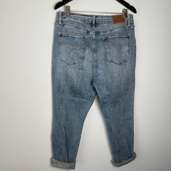 Judy Blue Jeans Distressed Boyfriend Medium Blue Size 15/32 - Picture 4 of 9